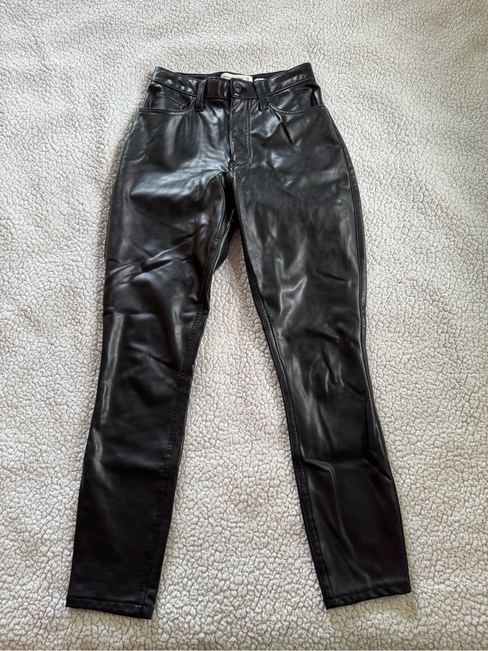 Abercrombie & Fitch Black Vegan Leather Skinny Pants